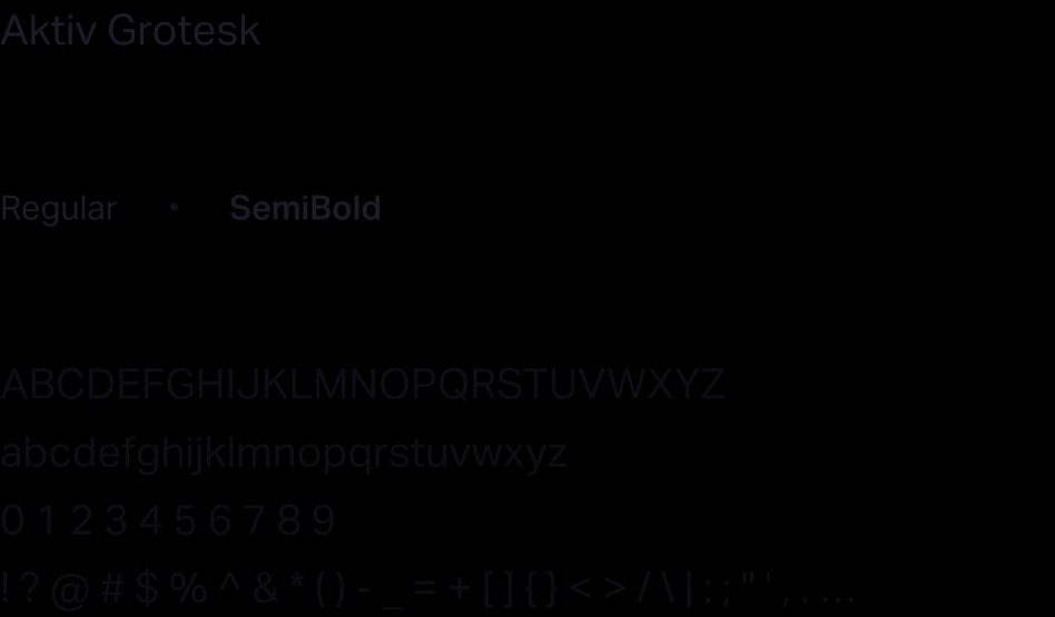 Aktiv Grotesk Schriftmuster mit Alphabet-Zeichen