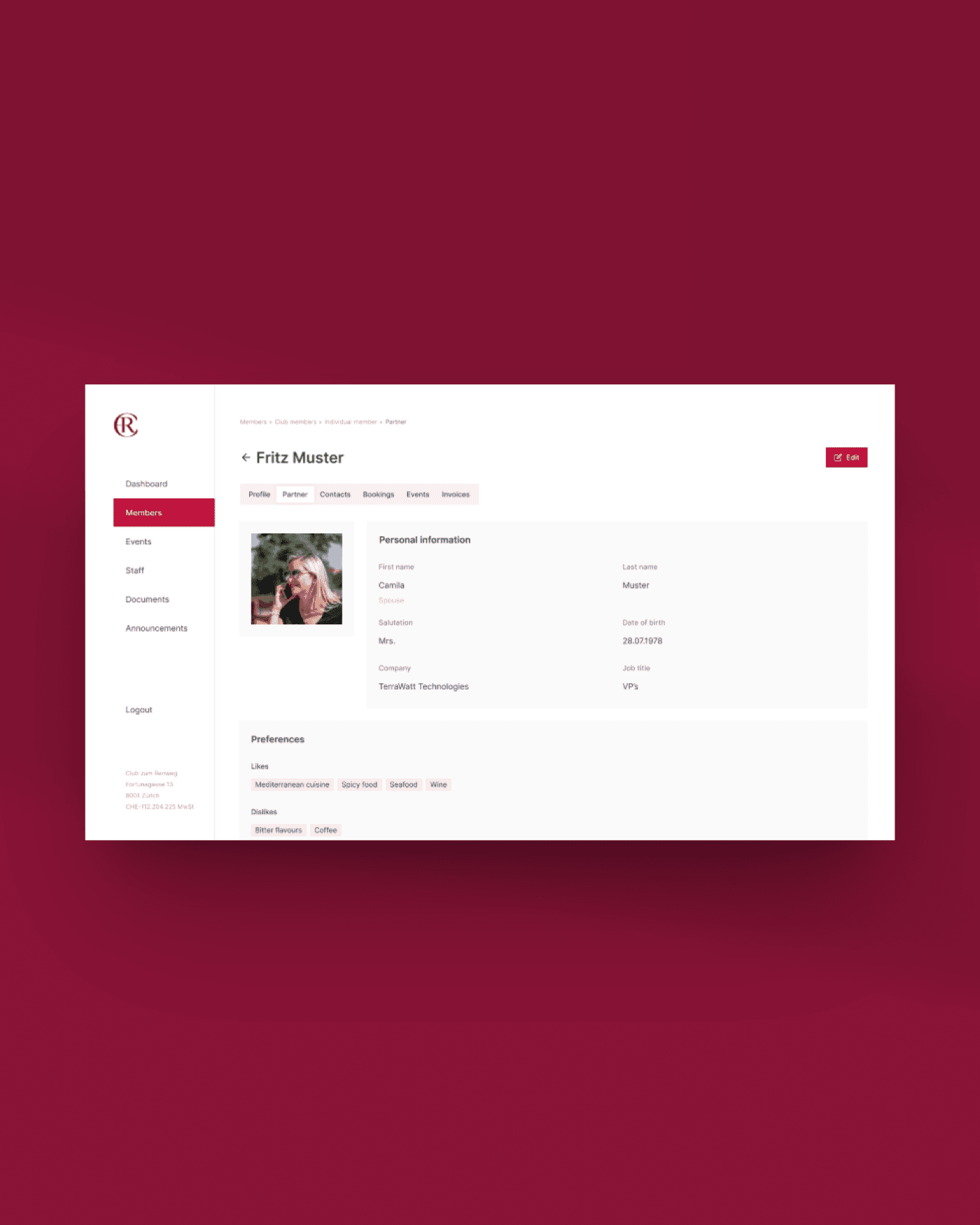 Die digitale Plattform für einen exklusiven Zürcher Privatclub 3