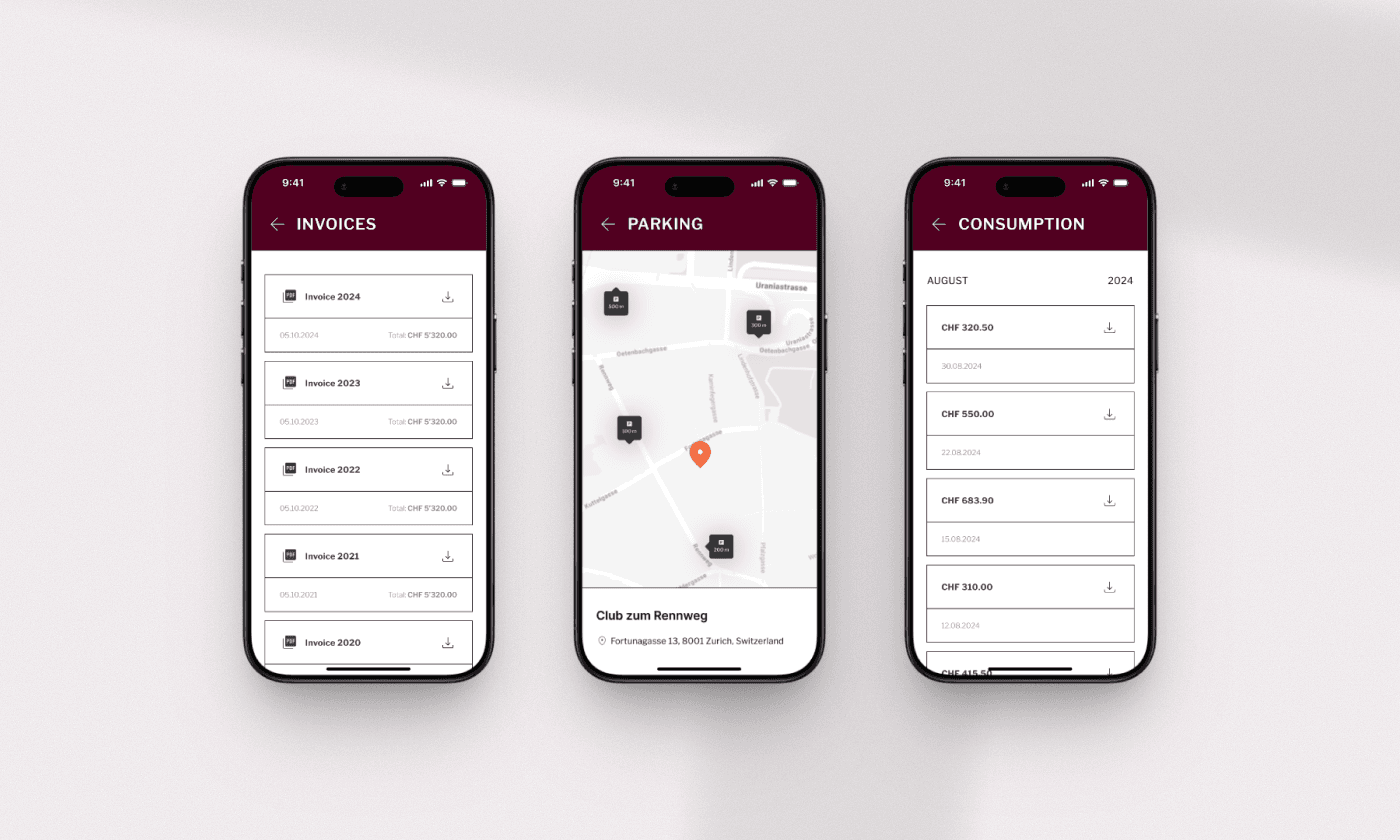 Die digitale Plattform für einen exklusiven Zürcher Privatclub