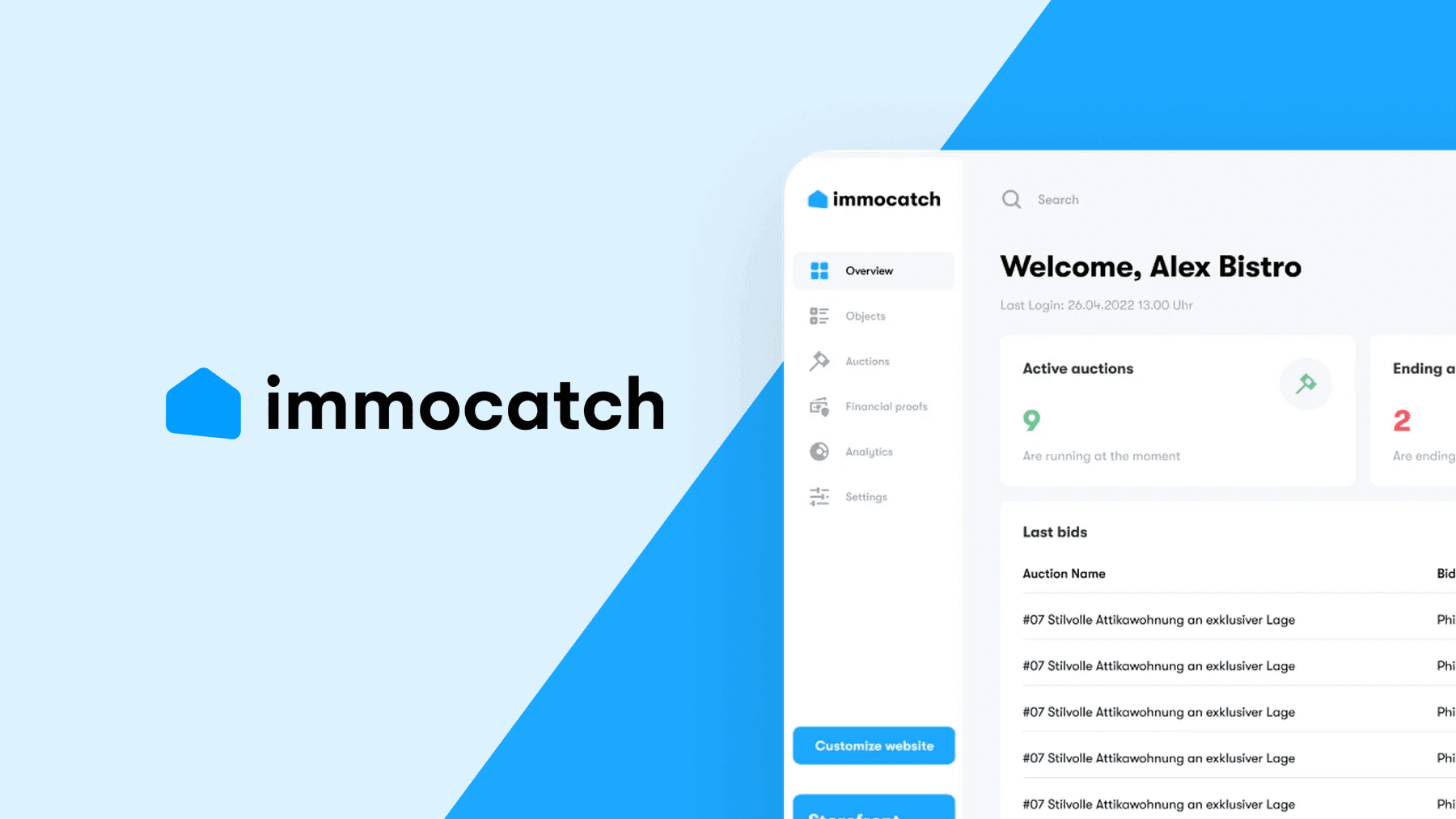 Auction real estate online with Immocatch