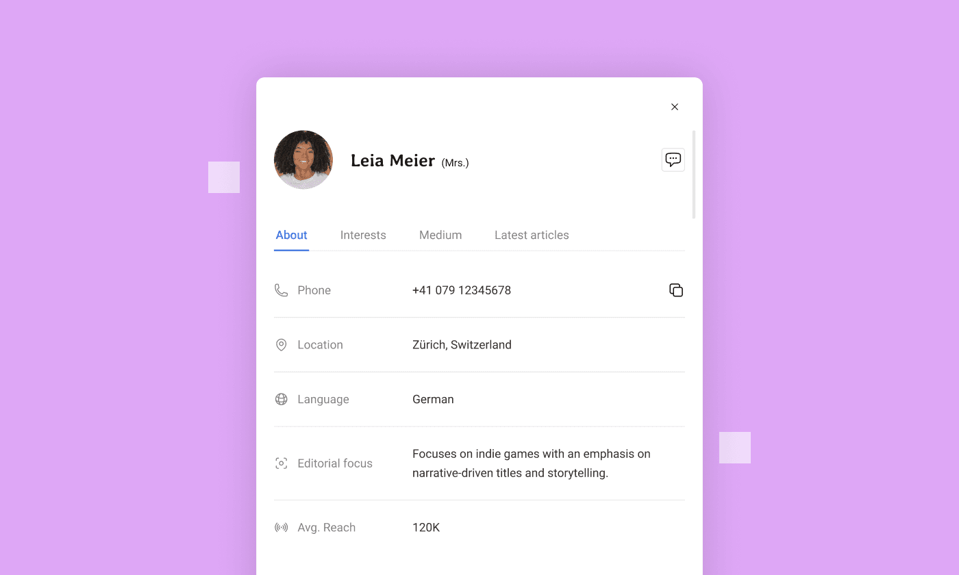 Every PR tool in one platform – powered by a self-updating journalist database