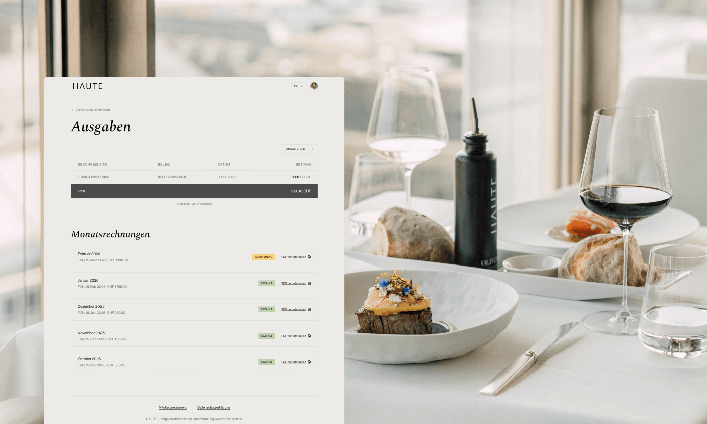 Fine dining meets digital membership: the HAUTE club above Zürich