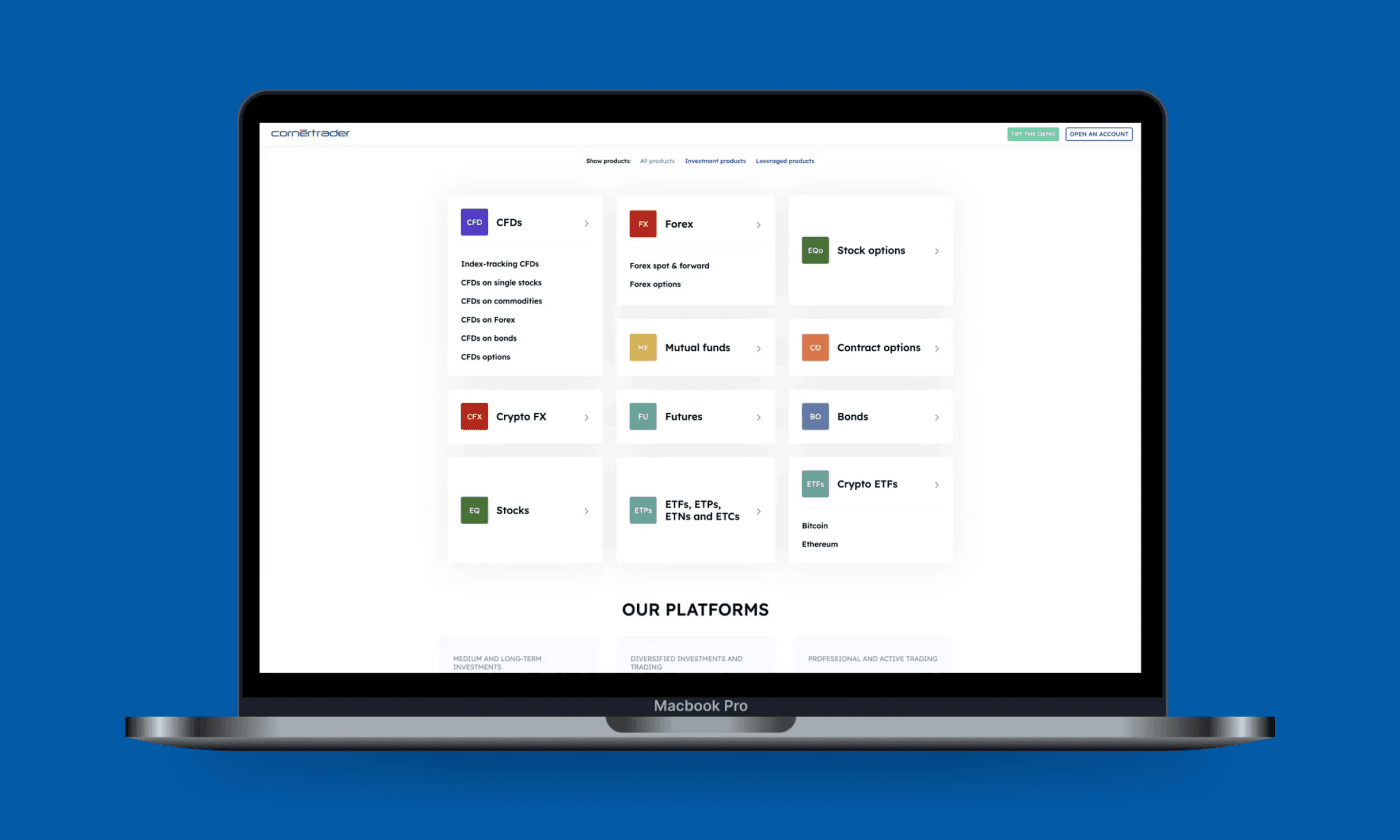 Schlanker und übersichtlicher denn je: Die neue Website von Cornèrtrader